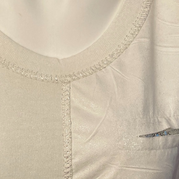 LAST DAY! Gigi Moda White Glittery Tank Top - Picture 3 of 6